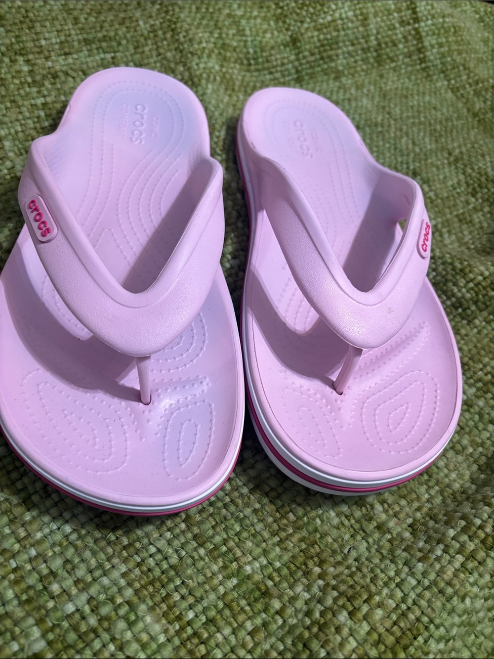 CROCS women Light Pink Platform Flip Sandals
